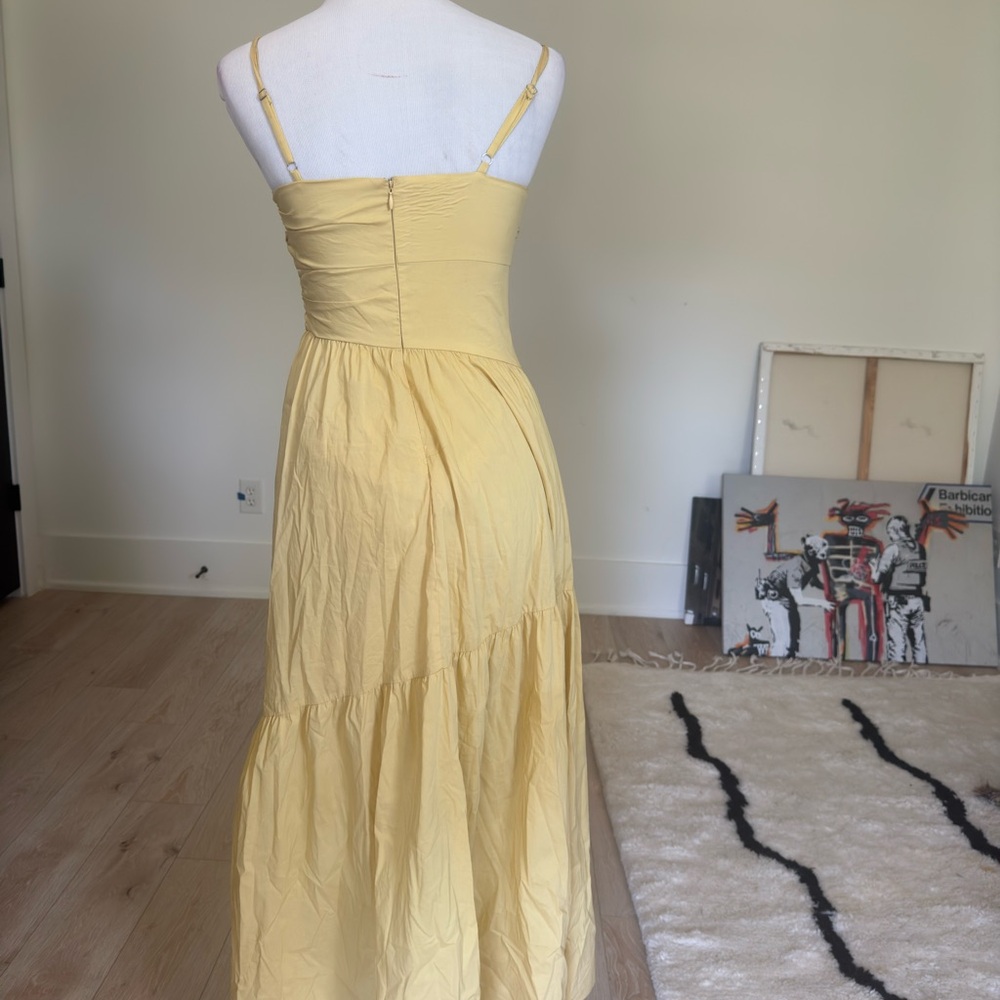 Luxely Raffia Dress Sundress Maxi in Soft Yellow - Picture 3 of 5